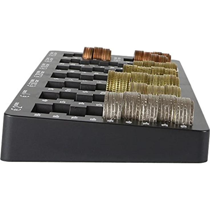 HMF 282-02 Euro-Münzzählbrett abgeschrägt, 27,5 x 13,0 x 3,0 cm , schwarz - Preisvergleich – Bild 2
