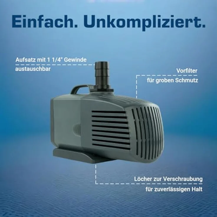 KERRY ECO Salz-Wasserpumpe – 4.000 L/H, 70 Watt, 10m Kabel, 3,1m Förderhöhe, Teichpumpe, Wasserspielpumpe | Tauchpumpe | Springbrunnen-Pumpe – Bild 5