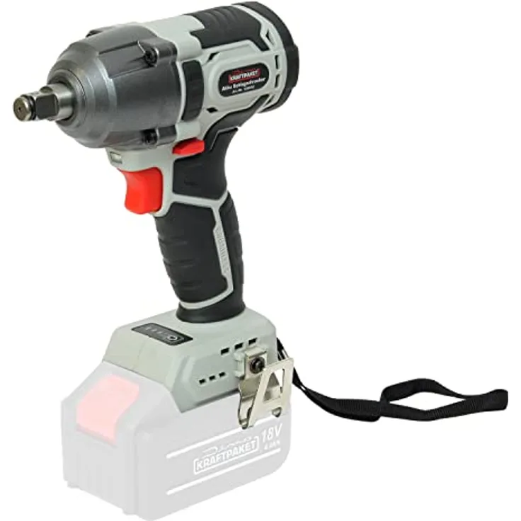 Dino KRAFTPAKET 18V-400Nm Bürstenloser Akku Schlagschrauber 1/2 Zoll Vierkant-Aufnahme, Drehkraft-Begrenzer 3-Gang mit LED-Leuchte - Brushless