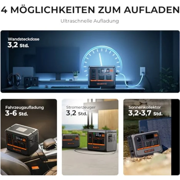 BLUETTI Portable Power Station AC60P, 600Wh Kapazität, 1000W (1200W Peak) AC Ausgänge, Kompakte Energielösung für Unterwegs – Bild 5