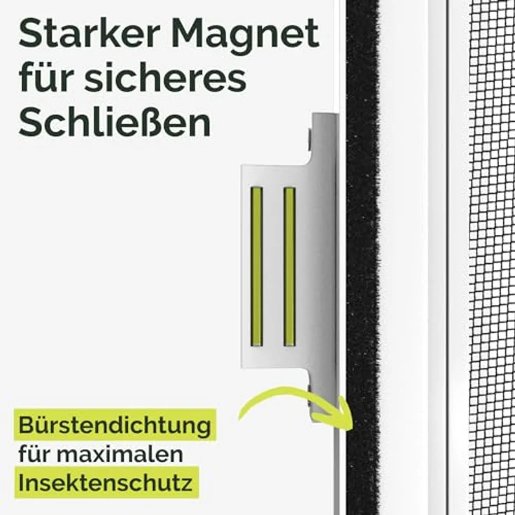 Nematek Insektenschutz Tür Teleskoprahmen - schmale Fliegengitter Tür mit Rahmen - 100 x 210 cm, weiß, ohne Zusägen – Bild 5