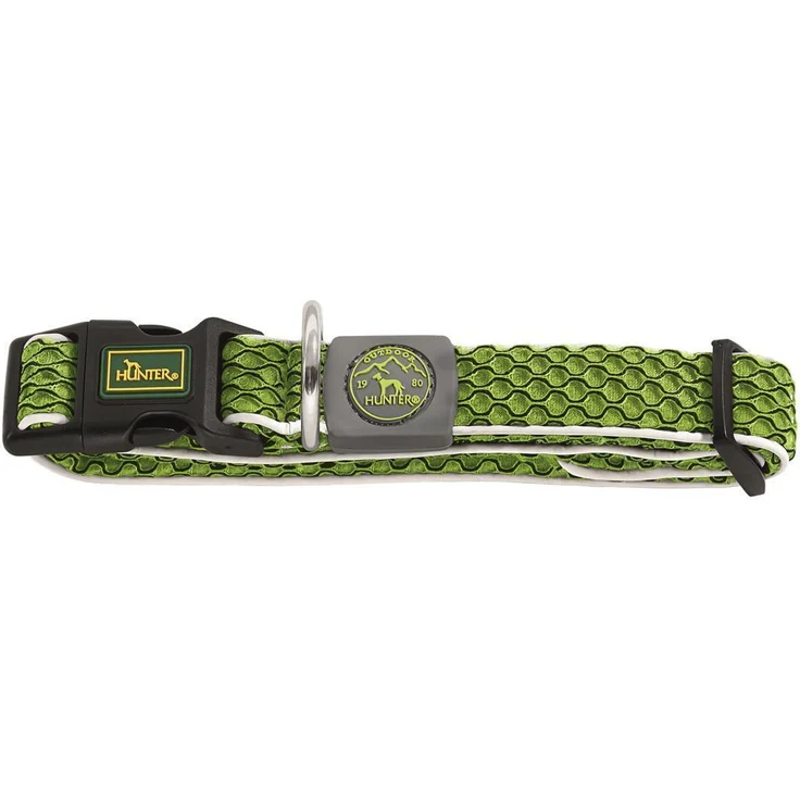 Hunter Hunde-Halsung Hilo Vario ohne Zugentlastung limette M-L – Bild 1