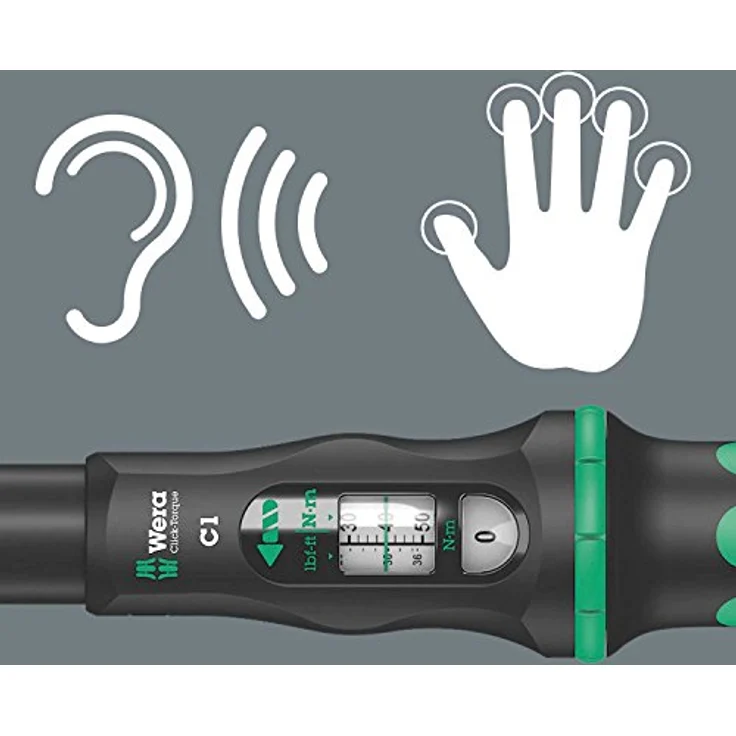 Wera 05075620001 Click-Torque C 1 Drehmomentschlüssel mit Umschaltknarre Schwarz, Grün, 1-2'', 10-50 Nm – Bild 4