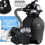 KESSER Sandfilteranlage Sandfilter + 700g Filterbälle ersetzen 25kg Filtersand 7-Wege Ventil mit Druckanzeige Poolfilter 10 m³-h Filteranlage Filterkessel für Pool Schwimmbecken 10.200 L-h Schwarz