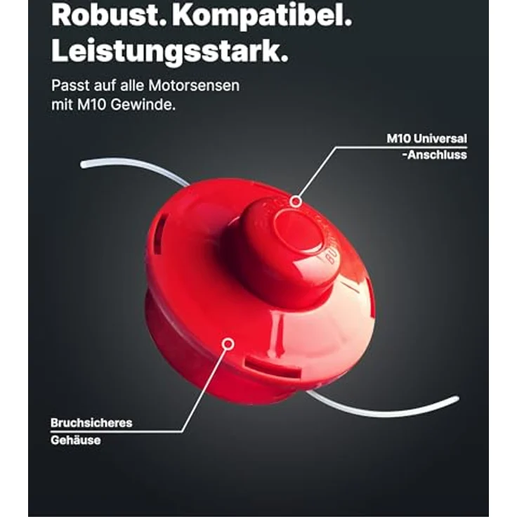 NEMAXX Fadenspule mit Doppel-Nylonschnur und Tippautomatik, rot – Bild 4