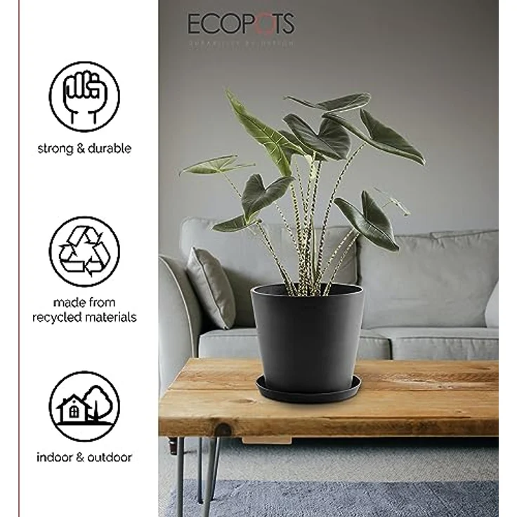 Ashortwalk ECOPOTS Untertasse rund aus recyceltem Kunststoff, Ø 36,5 cm – Bild 4
