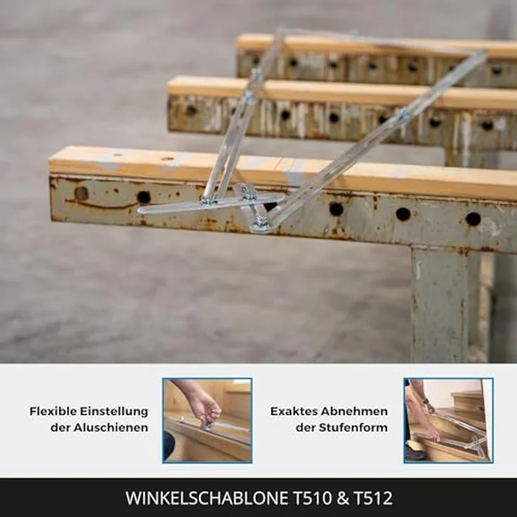 hedue® Winkelschablone T512 - Treppenlehre mit 48 Aluschienen, Treppenwinkelschablone, Treppenschablone zum Übertragen von vieleckigen Konturen – Bild 3