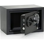 hjh OFFICE Tresor mit Zahlenschloss 8,5 L Safe COMPACT III Stahl Schwarz Möbeltresor Elektronik Schloss 20x31x20cm, 830040
