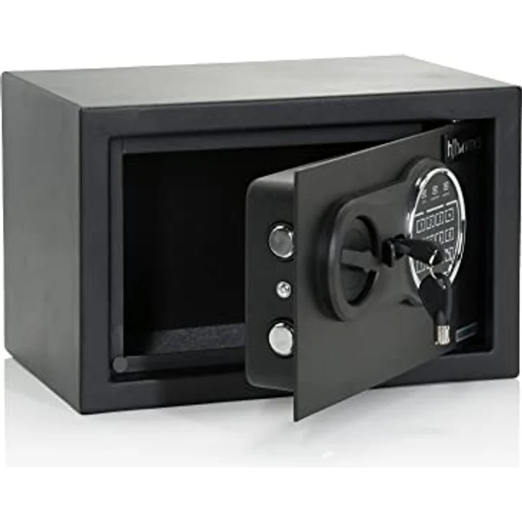 hjh OFFICE Tresor mit Zahlenschloss 8,5 L Safe COMPACT III Stahl Schwarz Möbeltresor Elektronik Schloss 20x31x20cm, 830040 – Bild 1