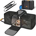 Katzentransportbox Transportbox Katze Groß, Morpilot 45x30x36cm Erweiterbar Katzenbox für 2 Katzen Hund Welpen, Flugzeug Faltbar Hundetransportbox Zusammenklappbare Transporttasche Katze Transport