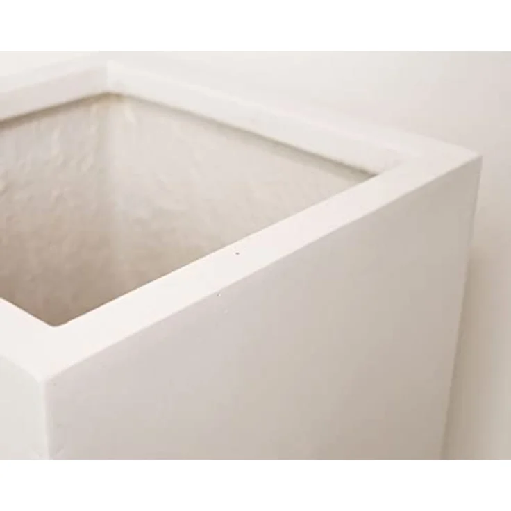 Elegant Einrichten Pflanzkübel Fiberglas Säule 30x30x60cm, Perlmutt-Weiß, UV-beständig & frostsicher – Bild 5
