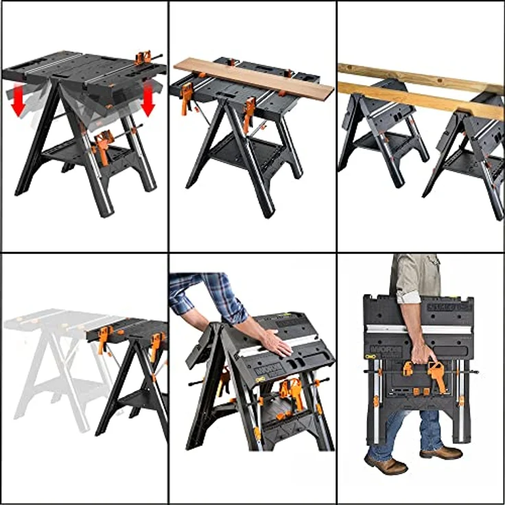 Arbeitstisch 78x63cm PEGASUS WX051 - Worx – Bild 2