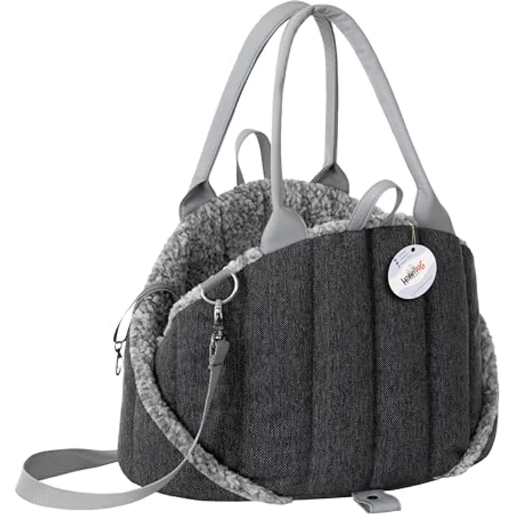 DOGGY Hundetasche, Tragetuch, Tragetasche, Transportbox, Reise, 38x24x28 cm, Schwarz Inari