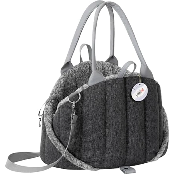 DOGGY Hundetasche, Tragetuch, Tragetasche, Transportbox, Reise, 38x24x28 cm, Schwarz Inari – Bild 1