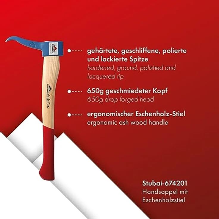 Stubai Handsappel mit Stiel Länge 450 mm 650 g – Bild 2