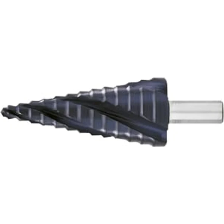 Exact Stufenbohrer HSS TiAlN, Universalbohrer mit 4-fach Spiralnute, Durchmesser 4-12 mm, Kreuzanschliff, 3-Flächenschaft – Bild 2