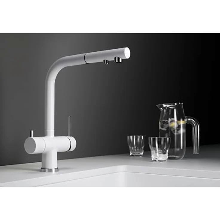 Blanco FONTAS-S II Filter Hochdruck Küchenarmatur, softweiß, 3-in-1 mit Schlauchbrause für gefiltertes und ungefiltertes Wasser – Bild 2