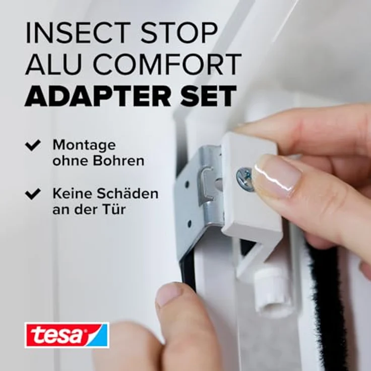 tesa Fliegengitter Adapter-Set für ALU-Türen, anthrazit – Bild 2