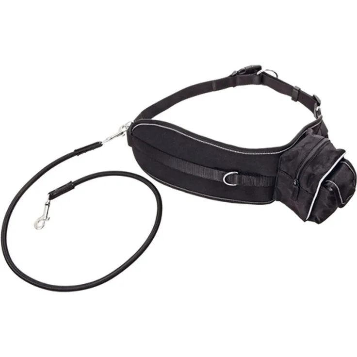 Karlie Führleine Doggy Jogger - Nylon - Schwarz - Sportgurt für gemeinsames Training mit stufenlos verstellbarer Länge