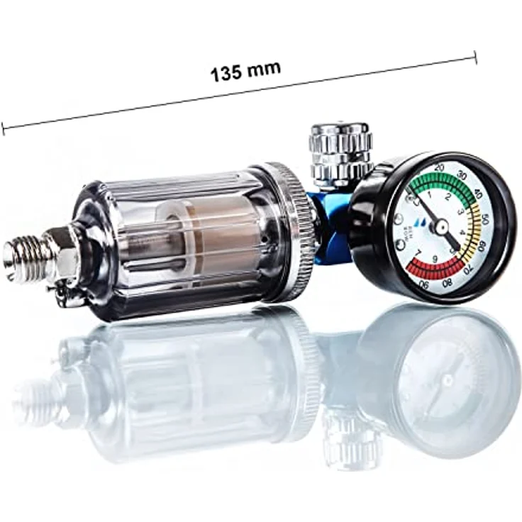 BenBow Luftdruckregler mit Manometer und Öl-Wasser-Abscheider - Filter für Lackierpistolen – Bild 2