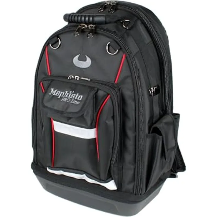 Mephisto Werkzeugtasche Rucksack Dragon, 36 L, 34x54x23 cm, strapazierfähiger 1680 Denier Stoff, wasserdichte Beschichtung, Traglast 40 KG, mit Hüftgurt und Polsterung für hohen Tragekomfort