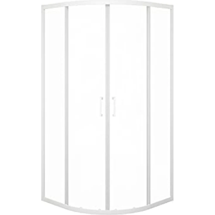 Duschkabine Marwell Factory Rund 90 x 90 x 200 cm Dusche Radius 55 cm Runddusche matt weiß – Bild 3