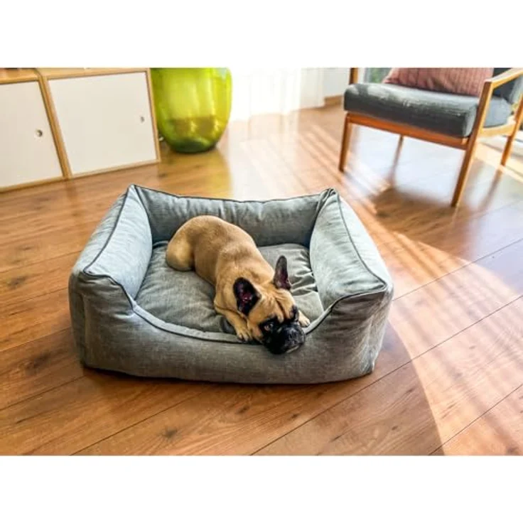 Aumüller Hundesofa Ortho Line, Grau - 117 cm - Orthopädisches Sofa für Hunde | Wendekissen mit Memory-Schaum | Abnehmbarer Bezug | Gefertigt in Europa – Bild 4