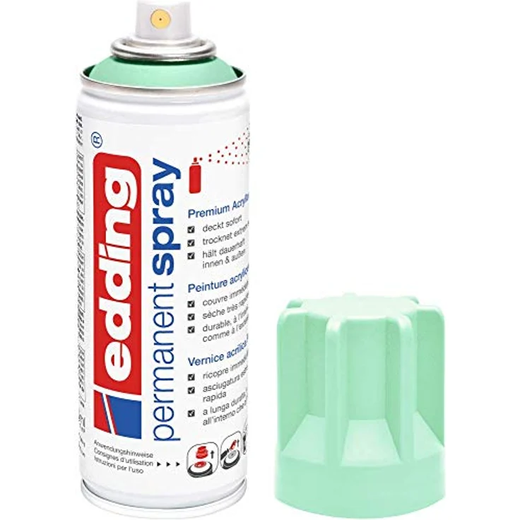 edding Sprühfarbe 5200, 200 ml Premium Acryllack, seidenmatt, wasserfest, für Glas, Holz, Kunststoff und mehr – Bild 1