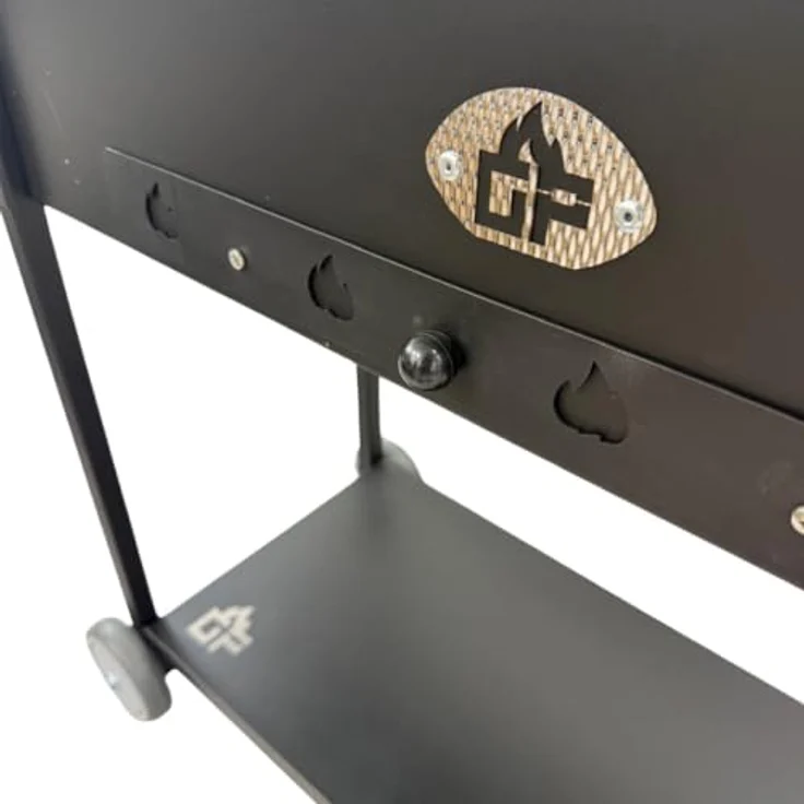 GOROCH Mangal Batyr 80, Schaschlikgrill aus 2mm Stahl mit Ablage und Topfhalter, kombinierbar mit Kazan, 80x33 cm Grillfläche – Bild 6