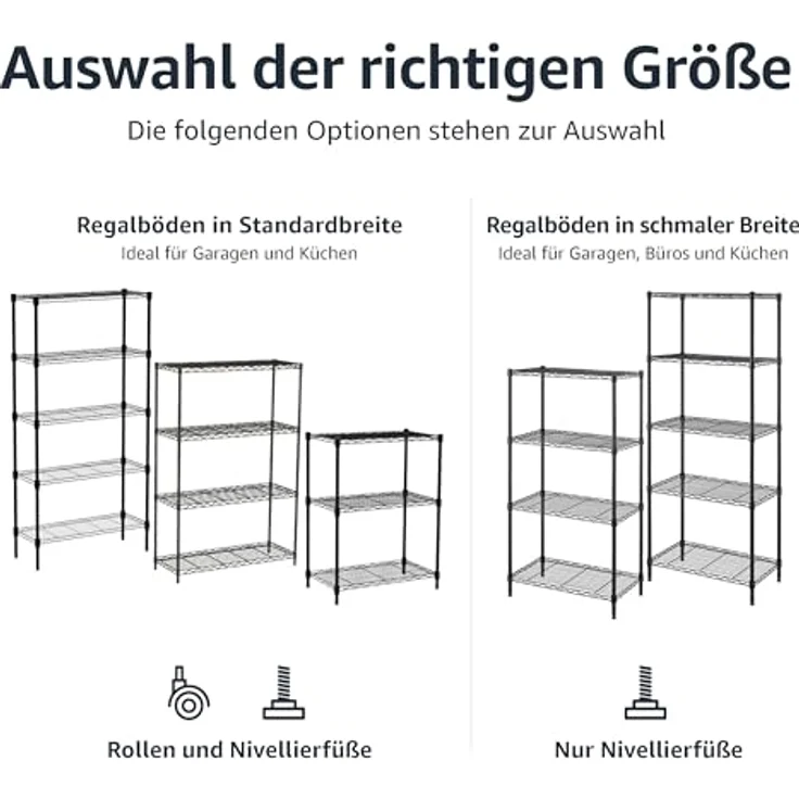 AmazonBasics Lagerregal mit 3 Regalböden, bis zu 115 kg pro Regalboden, Schwarz – Bild 4