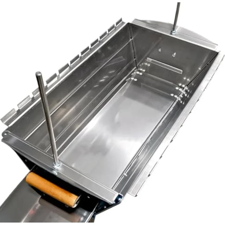 GOROCH Mangal Astana, Edelstahl 2mm Schaschlikgrill mit höhenverstellbarem Grillrost und klappbaren Ablagen, 55x27 cm Grillfläche – Bild 8