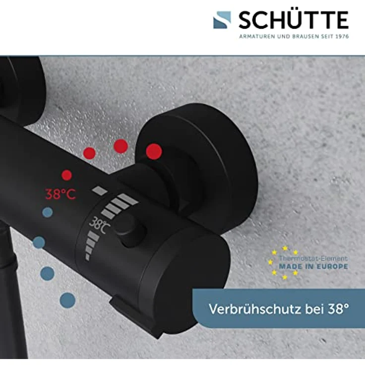 SCHÜTTE LONDON Thermostat Duscharmatur, Schwarz matt – Bild 4