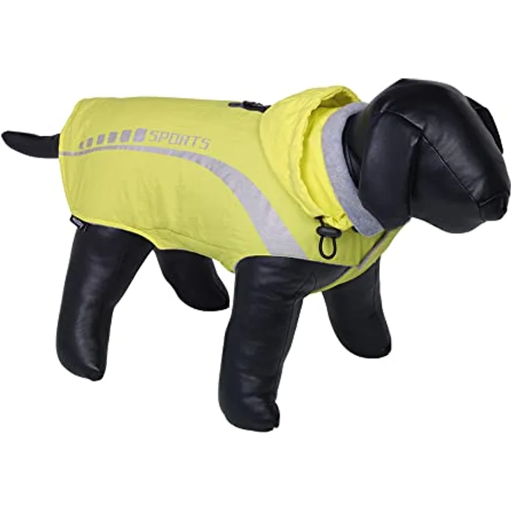 Nobby Hundemantel SPORTS, gelb 29 cm, wasser- und windabweisend, mit reflektierenden Details, 1 Stück