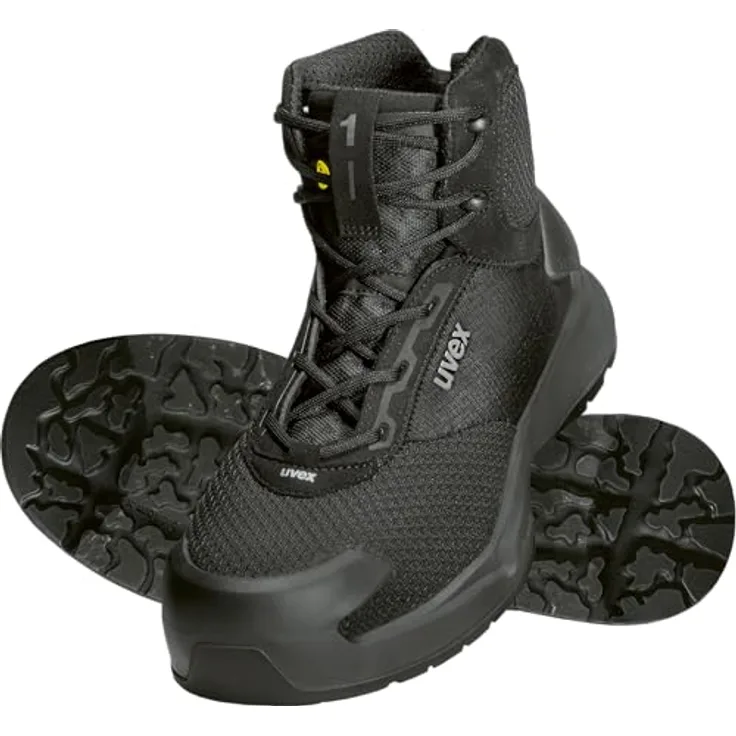 Uvex Sports uvex 1 x-craft Stiefel S1 PL 68012, Sicherheitsschuhe mit Abriebfestigkeit, flexibler Sohle, schwarz, Größe 50, Weite 11