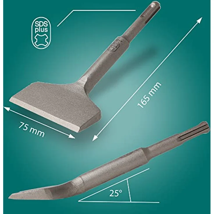 Heller SDS-plus Fliesenmeißel 75 x 165 mm gebogene Form – Bild 3