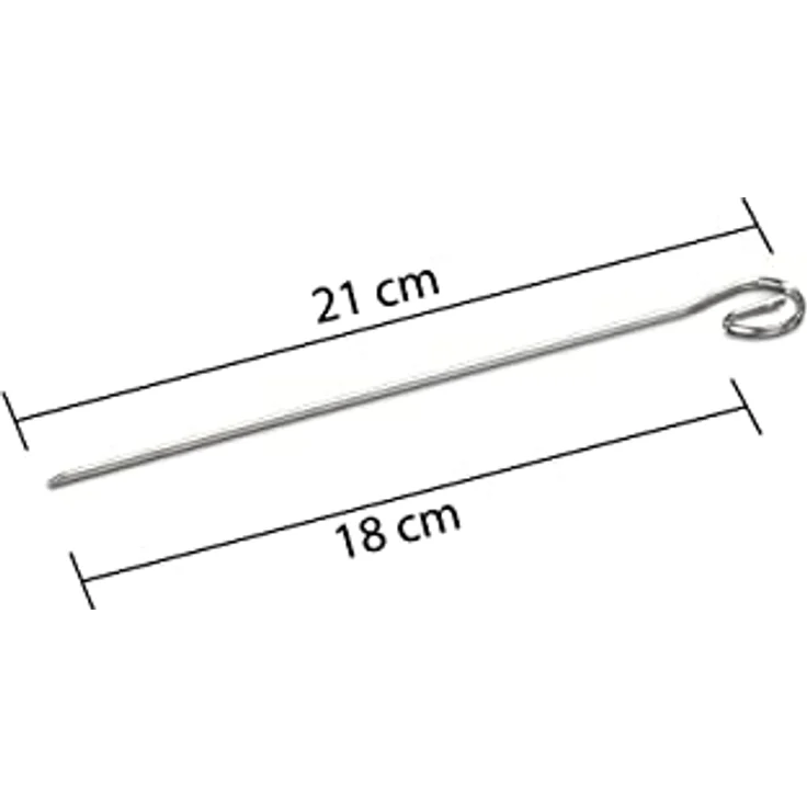 Buddy's Grillspieß Buddy´s BBQ, Edelstahl Schaschlikspieße (Set, 12-St), wiederverwendbar, 21 cm mit Ringgriff – Bild 2