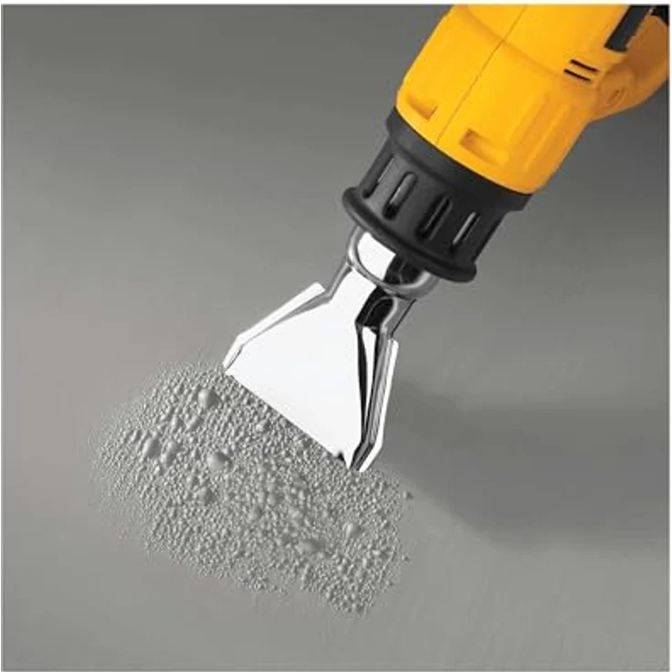 DeWalt 2.000 Watt Heißluftpistole - Heißluftgebläse (50 - 600°c Betriebstemperatur, Luftdurchsatz 650 l-min, mit Überlastschutz, auch im Stationärbetrieb einsetzbar, inkl. Konusdüse und Punktdüse), D26414 – Bild 5