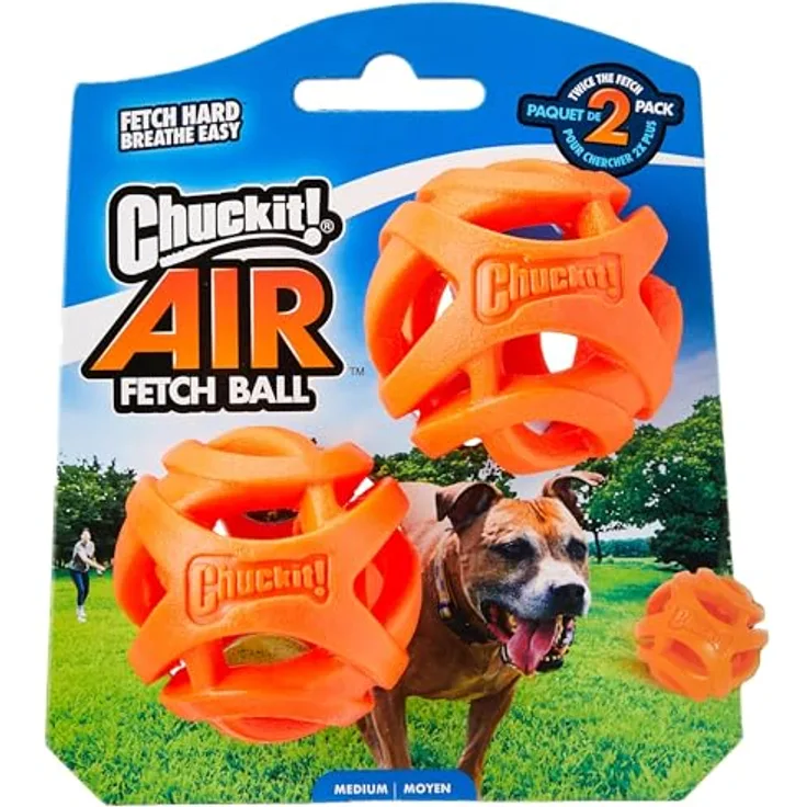 Chuckit! - Breathe Right Fetch Ball Medium 6,5cm 2 pk - (CHUC32141)