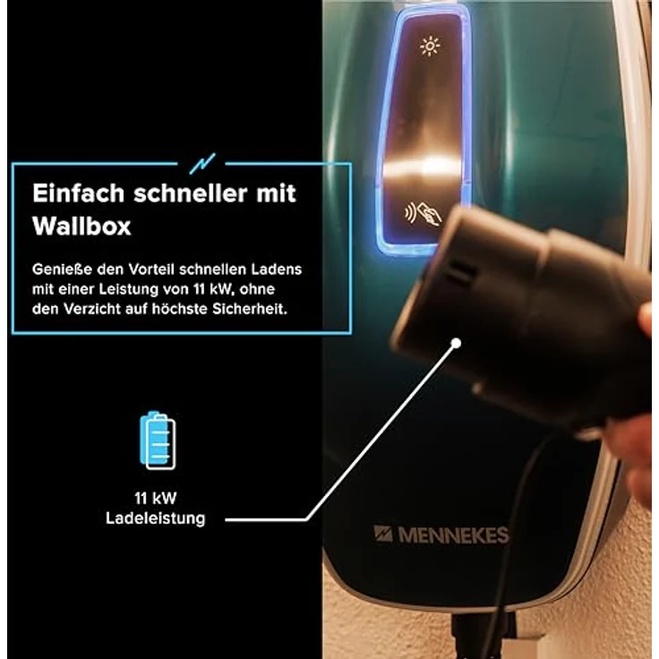 Mennekes Amtron 4You 310, Elektroauto Ladestation (Typ 2, 11 kW) mit RFID-Zugangsschutz und PV-Laden, 7,5 m Ladekabel – Bild 7