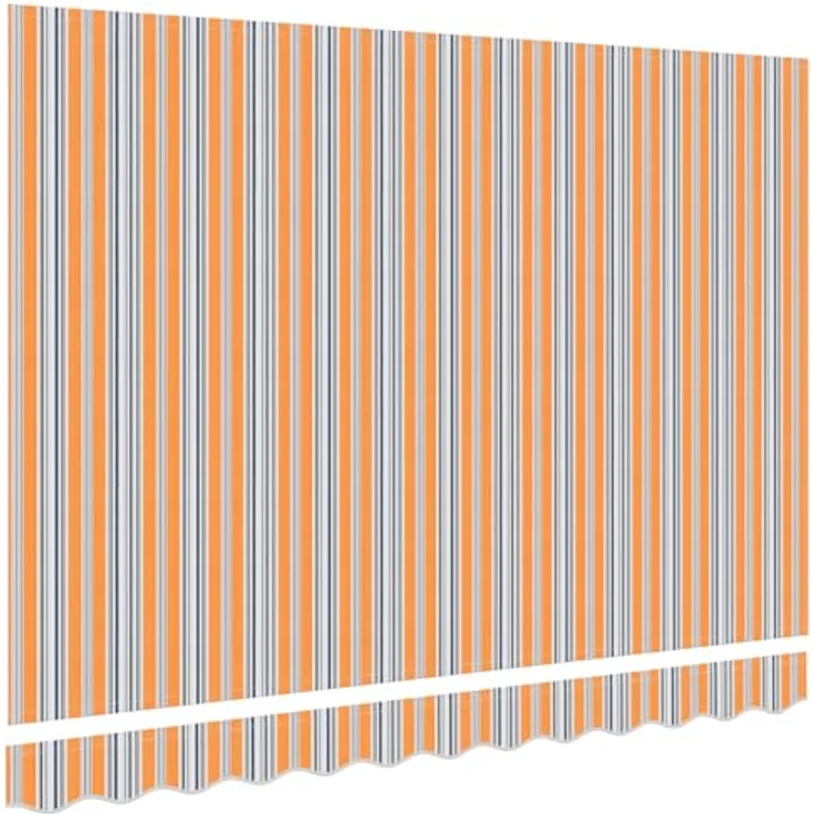 vidaXL Markise Markisen-Ersatzstoff für 2,5 x 2 m Rahmen, bunter Streifen aus Polyester mit texturierter Oberfläche, orange – Bild 4