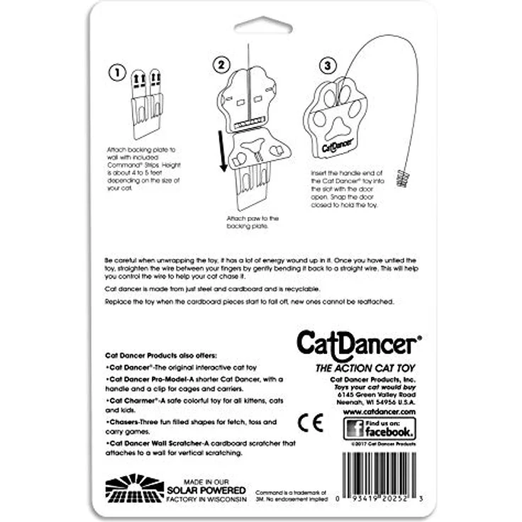 CAT DANCER Cat Dancer Deluxe 252, interaktives Katzenspielzeug aus Federstahldraht und Karton, mit Wandbefestigung, 1 Stück – Bild 2