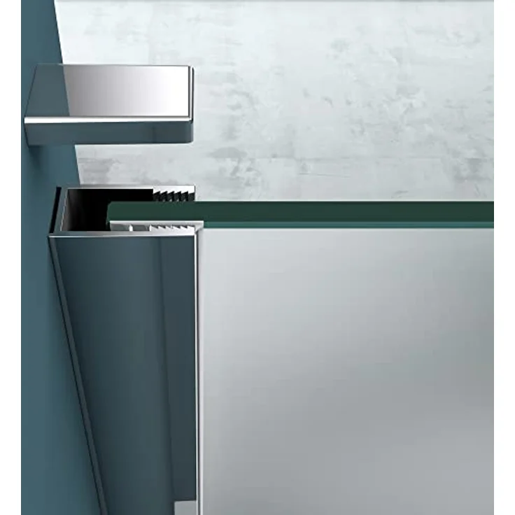 Mai & Mai Duschwand Bremen2VS, Duschabtrennung 100x200cm aus 10mm ESG-Sicherheitsglas mit NANO-Beschichtung und rechteckigem Stabilisator BRAM2 – Bild 5