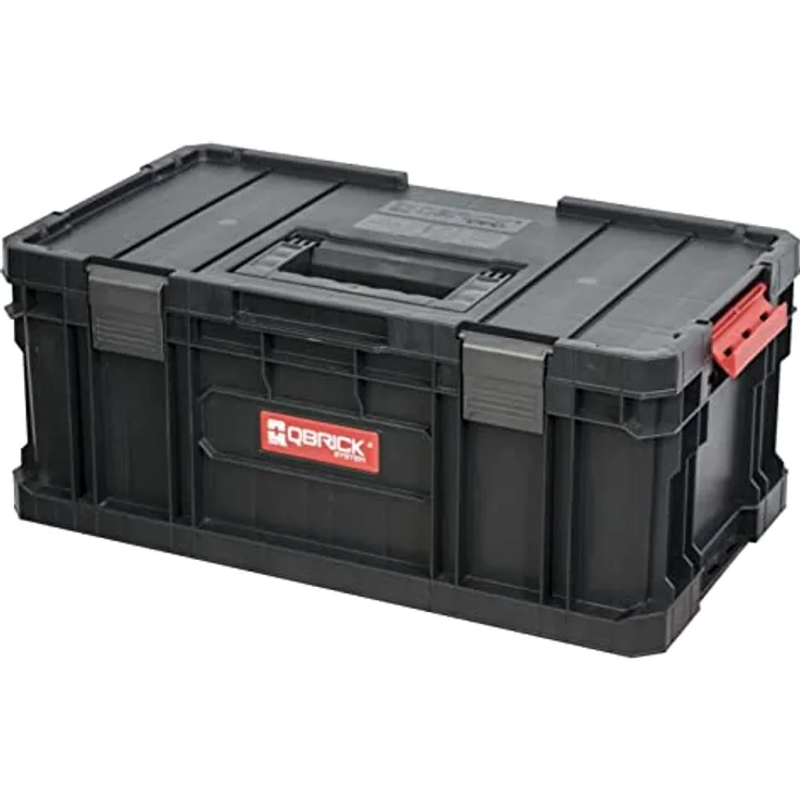 Qbrick System TWO Toolbox Plus Werkzeugkoffer Tolbox Werkzeugkiste schwarz I Modularer I Polyamidspange und robustem Griff I zwei einstellbare Stauraum I von bis zu 100 kg Gesamtgewicht I NEU