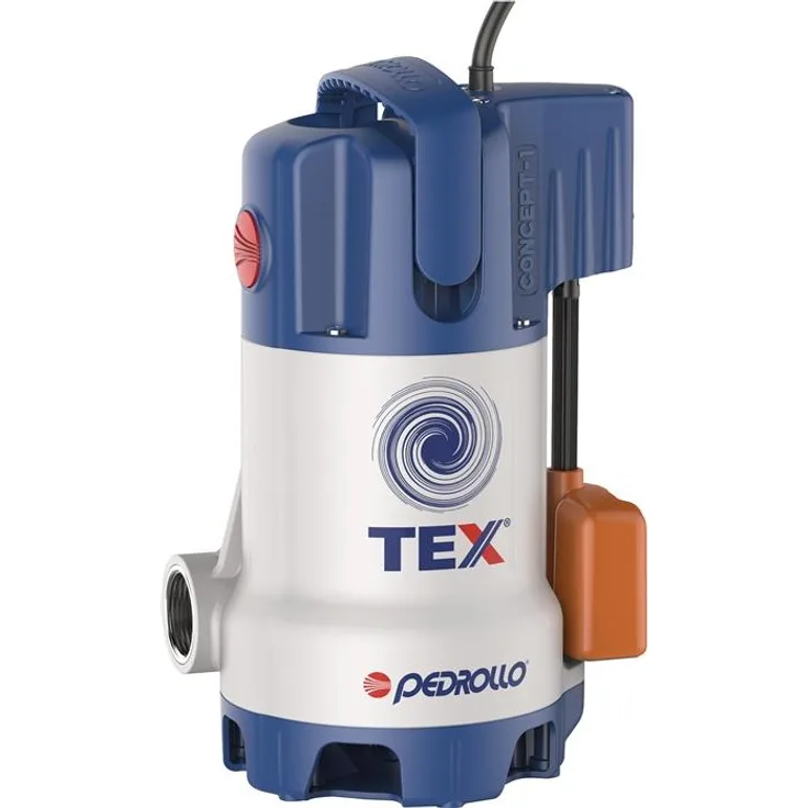 Pedrollo TEX 2, Tauchpumpe für Schmutzwasser mit 8,5 m Förderhöhe und 13.200 l/h Fördermenge, wasserdicht