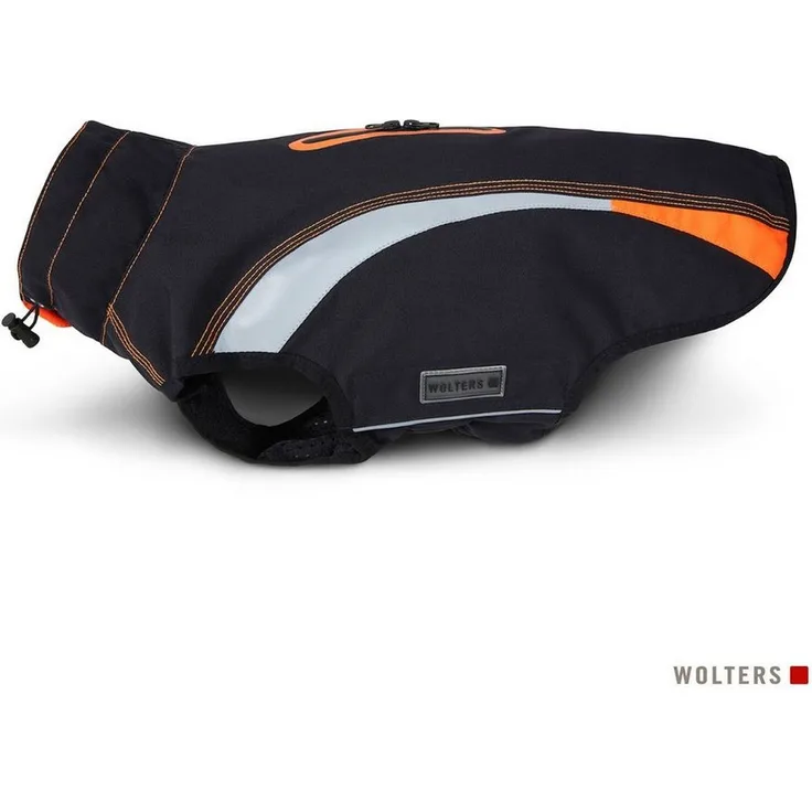 Wolters Hunderegenmantel Regenjacke Xtra Strong für Dackel schwarz/neon orange, wasserdicht bis Wassersäule 5.000 mm