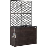 Casaria Spalier, Blumenkasten Rankgitter 3 Innentöpfe Polyrattangeflecht Rankhilfe, wetterfest, UV-Lichtbeständig, schwarz/creme