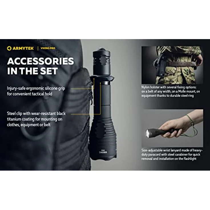 Armytek Viking Pro Kaltweiss Taktische LED Lampe USB Aufladbar – Bild 2
