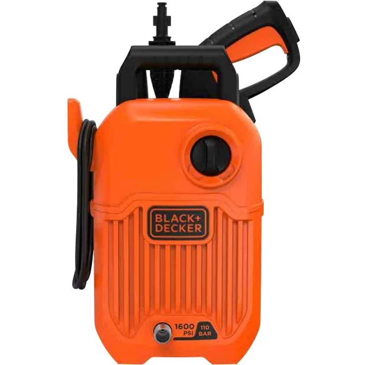 Black + Decker BEPW1300, Hochdruckreiniger mit 1300W, 110 Bar und 312 l/h Fördermenge, orange