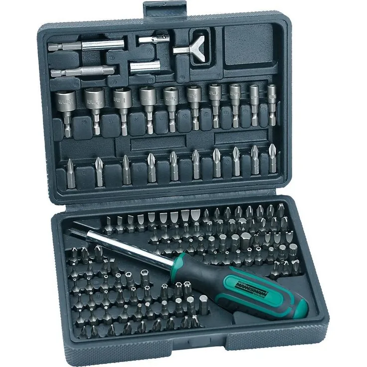 Brüder Mannesmann Werkzeuge M29896 Bit-Set, 122-teilig mit umfangreicher Auswahl an Bits