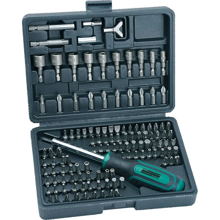 Brüder Mannesmann Werkzeuge M29896 Bit-Set, 122-teilig mit umfangreicher Auswahl an Bits